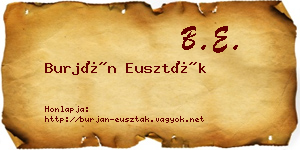 Burján Euszták névjegykártya